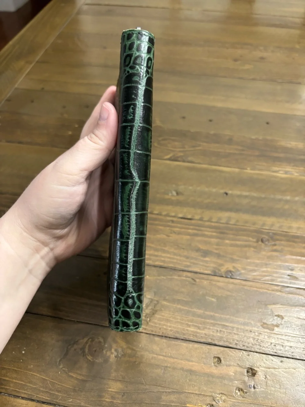 Patricia Nash Green Croc-Embossed Lauria Leather Wallet